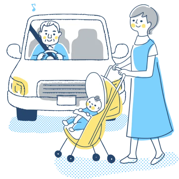 運転技能検査のイメージ：高齢者が実車を運転している様子