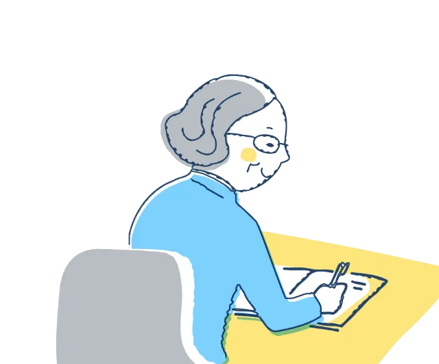 高齢者講習のイメージ：高齢者が講習を受けている様子
